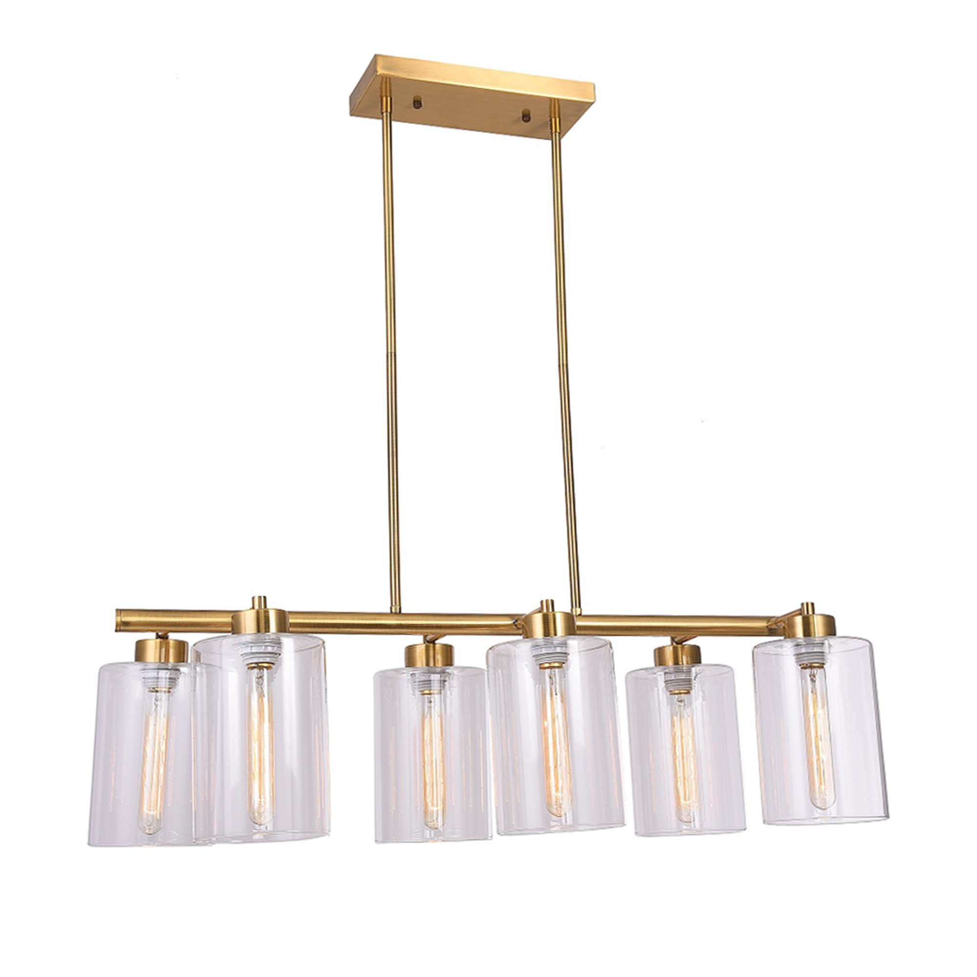 Abose Brushed Brass 6-light Chandelier