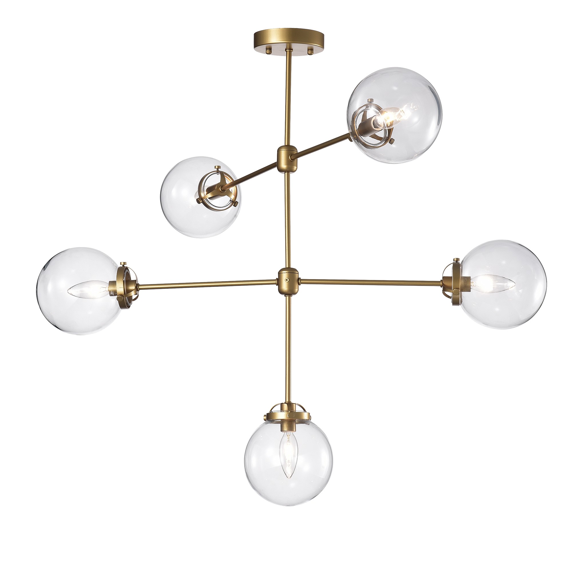 Sarret 5-light Gold Contemporary Chandelier