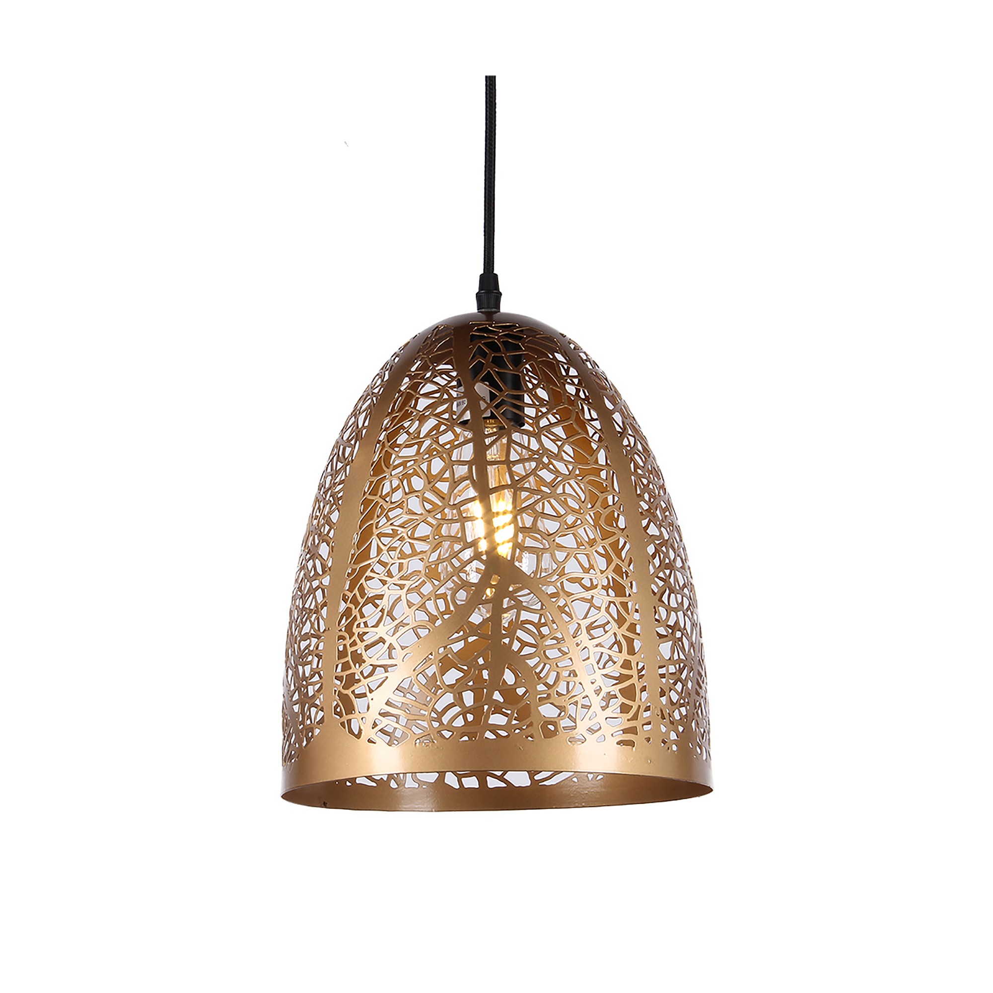 Tania Polished Brass 1-Light Metal Dome Shade Pendant Light