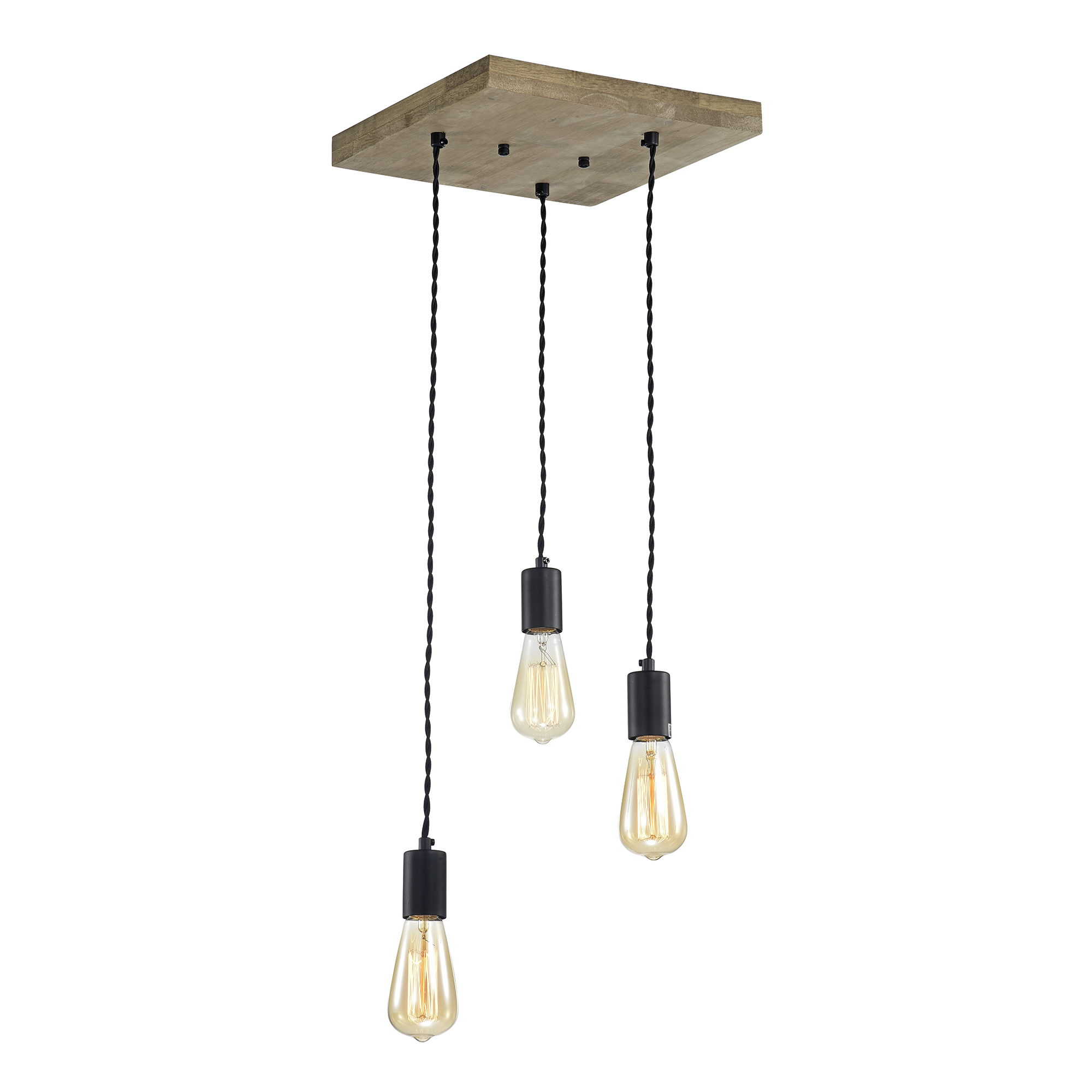 Carbon Loft Puente 3-light Matte Black Pendant Light