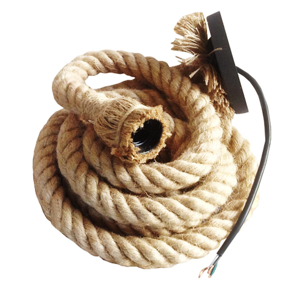 Hailey 1-light Hemp Rope 100-inch Edison Pendant with Bulb