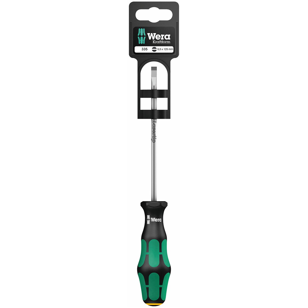 Wera Screwdriver: Slotted 5.5mm x 125mm LaserTip (On Hang-Tag)