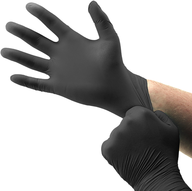 B21051-XL Blk 4Ml Nitrile Gloves