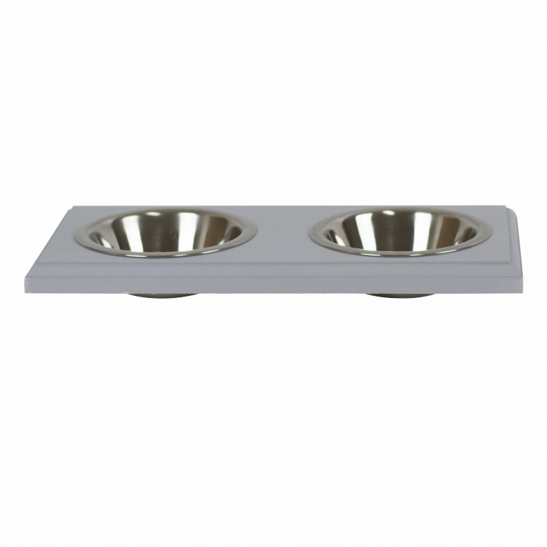 Champion Bowl Pet Food Holder - Two BowlsPintPrimed Gray