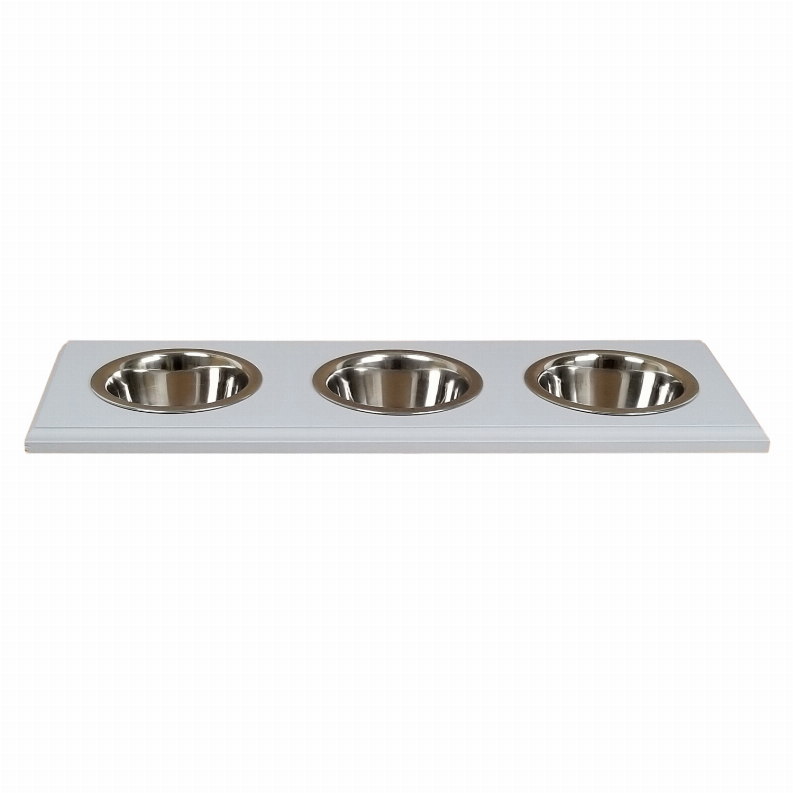 Champion Bowl Pet Food Holder - Three BowlsQuartPrimed Gray