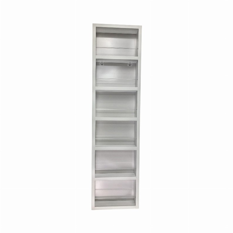 Cyprus On the Wall Spice Rack - 42"h x 14"W x 2.5"dWhite Enamel