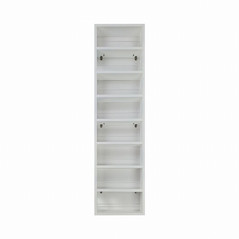 Cyprus On the Wall Spice Rack - 55"h x 14"W x 2.5"dWhite Enamel