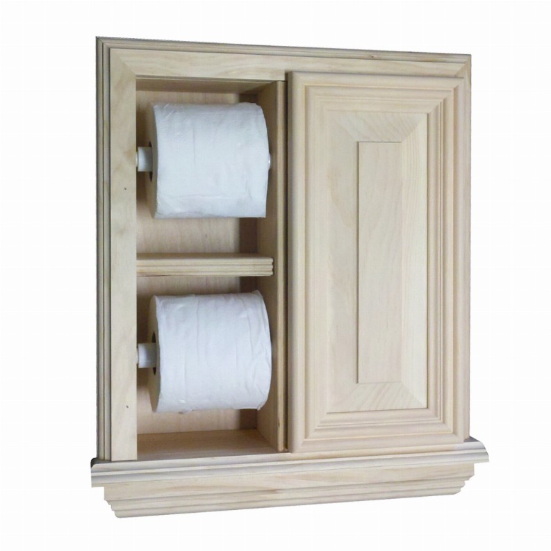 Haile Solid Wood Recessed Toilet Paper Holder with Cabinet