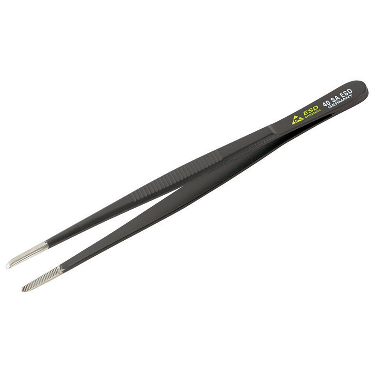 Wiha ESD Safe Tweezers 40 SA - with Straight Serrated Blunt Tips 145mm