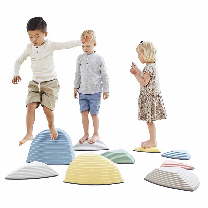 River Stones & Hilltops Combo Set - The Original Non-Slip Stepping Stones for Kids - Balance, Coordination, Motor Skills - Nordi