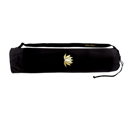 Tote Bag For Yoga 27"L X 6" Black With Gold Lotus