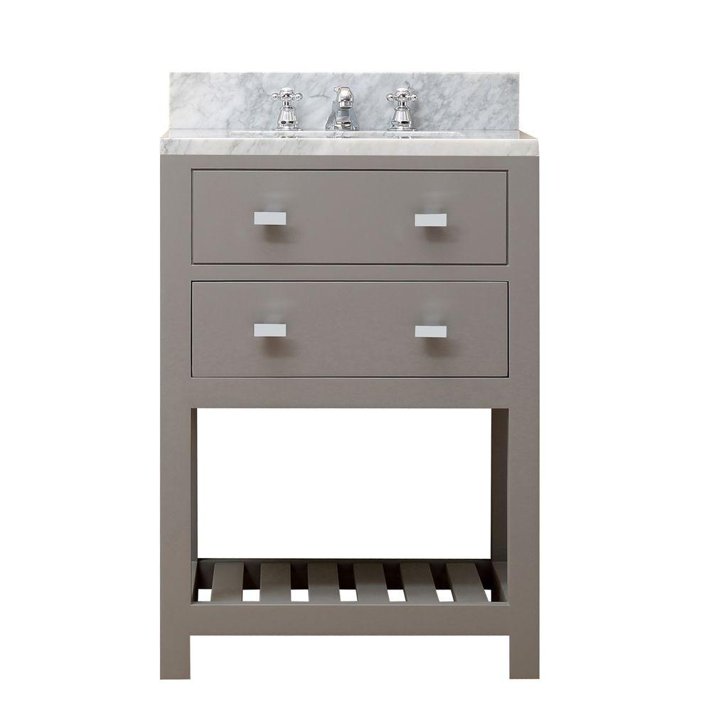 24 Inch Cashmere Grey Single Sink Bathroom Vanity With Faucet From The Madalyn Collection