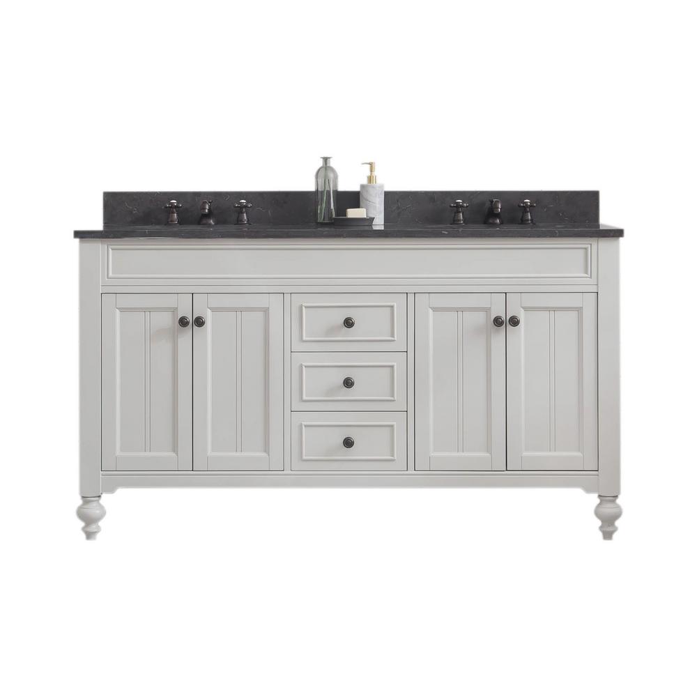 Potenza 60" Bathroom Vanity in Earl Grey with Blue Limestone Top with Faucet