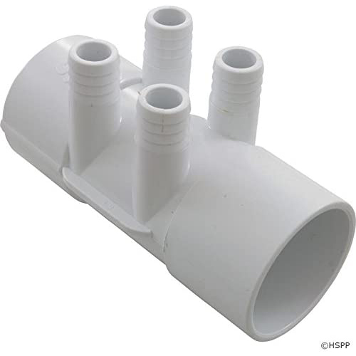 Manifold, PVC, Waterway, 2"S x 2"S x (4) 3/4"RB Ports