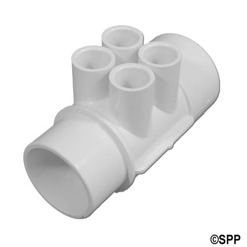 Manifold, PVC, Waterway, 2"S x 2"Spg x (4) 1/2"S Ports