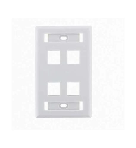 FACEPLATE ID WINDOW 4 PORT WHITE 25PK