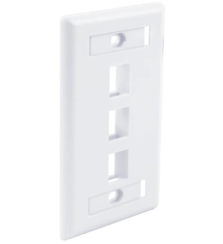 FACEPLATE ID WINDOW 3 PORT WHITE