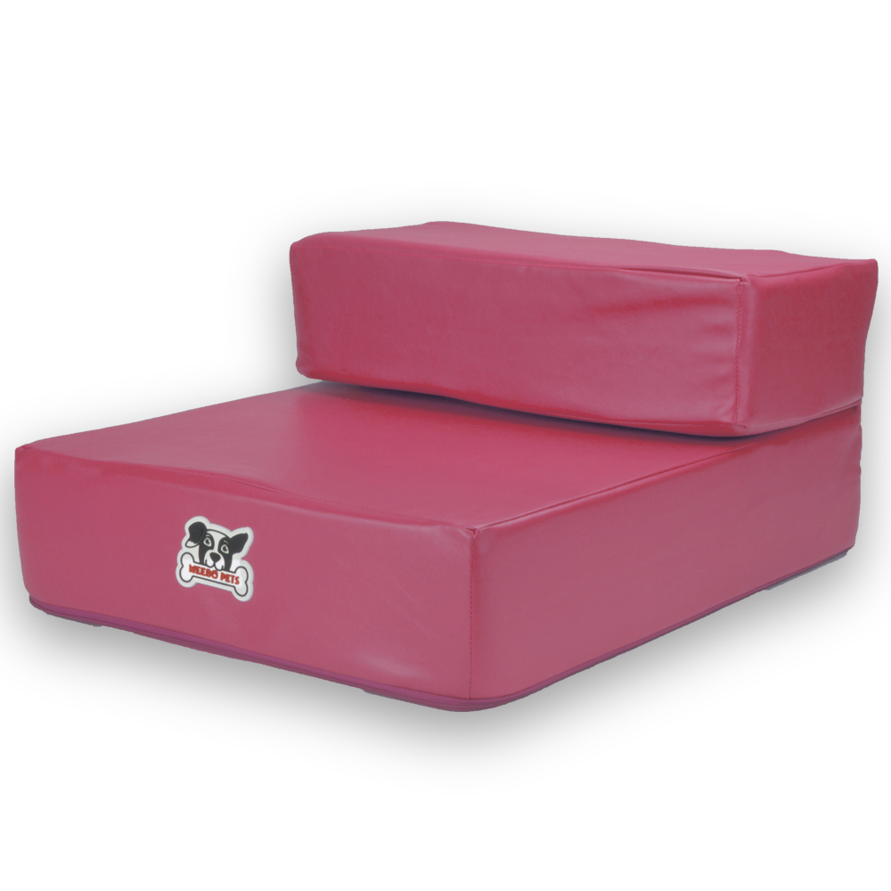 Pink Leather Folding Pet Stairs