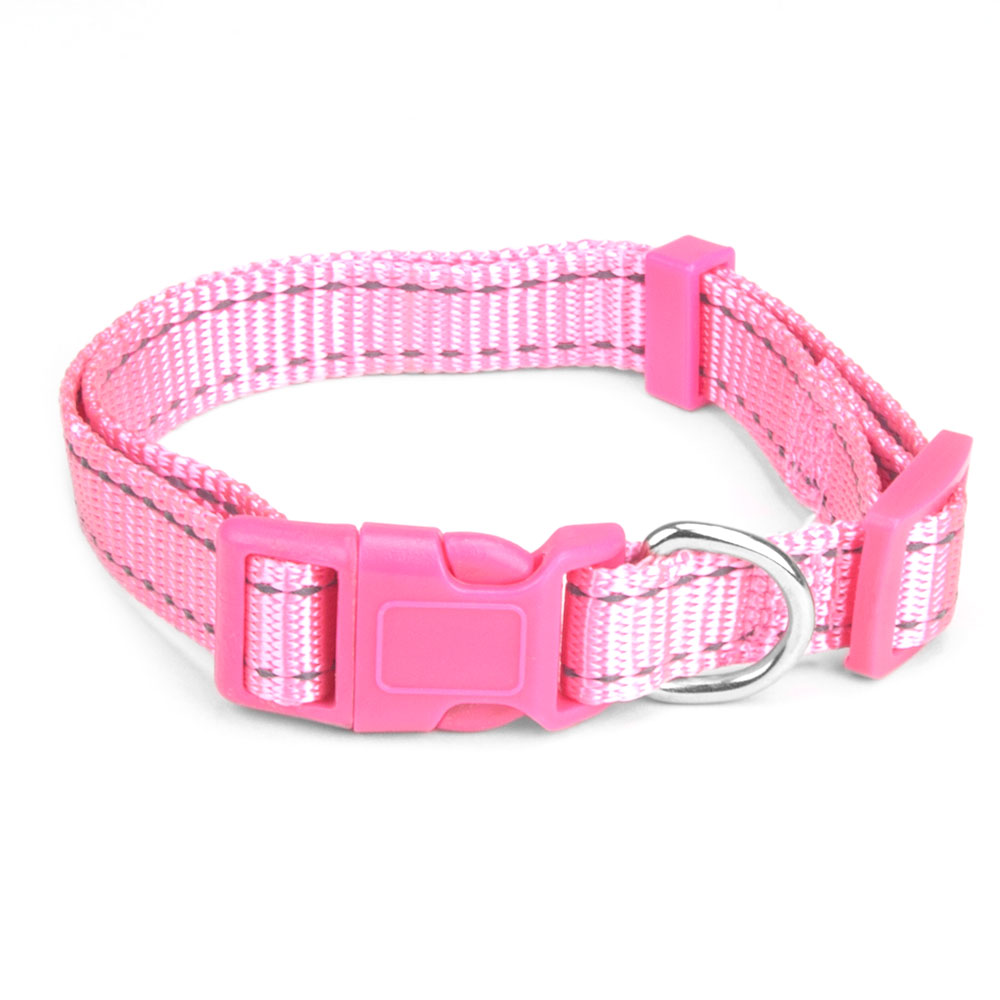 Small Pink Adjustable Reflective Collar