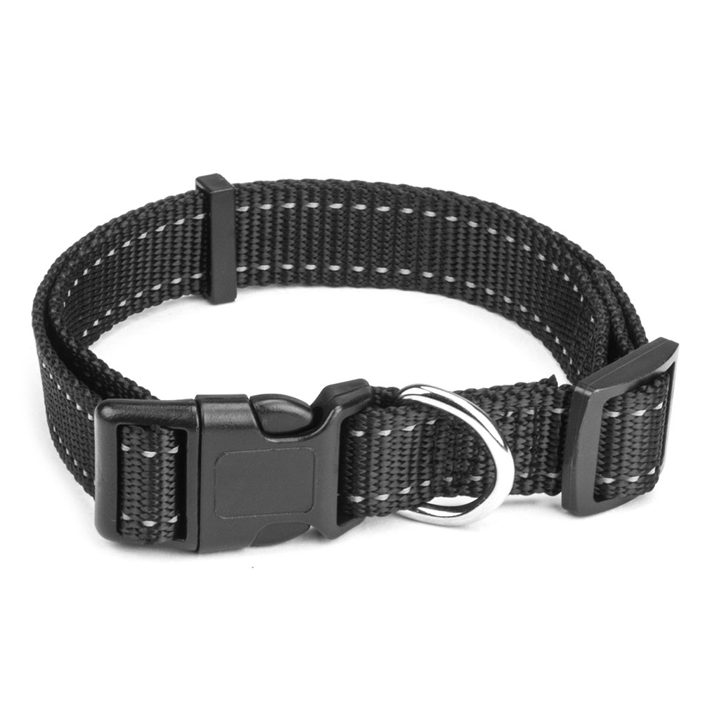 Medium Black Adjustable Reflective Collar