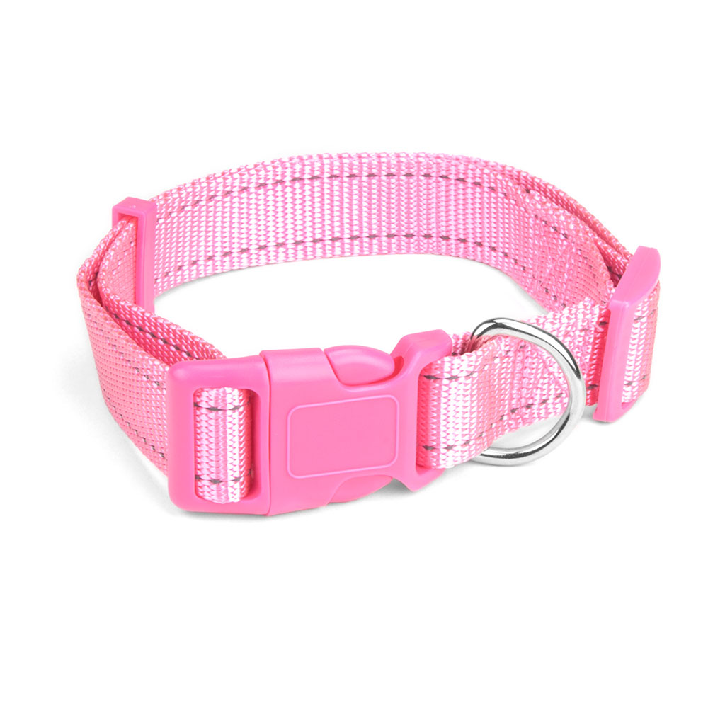 Large Pink Adjustable Reflective Collar