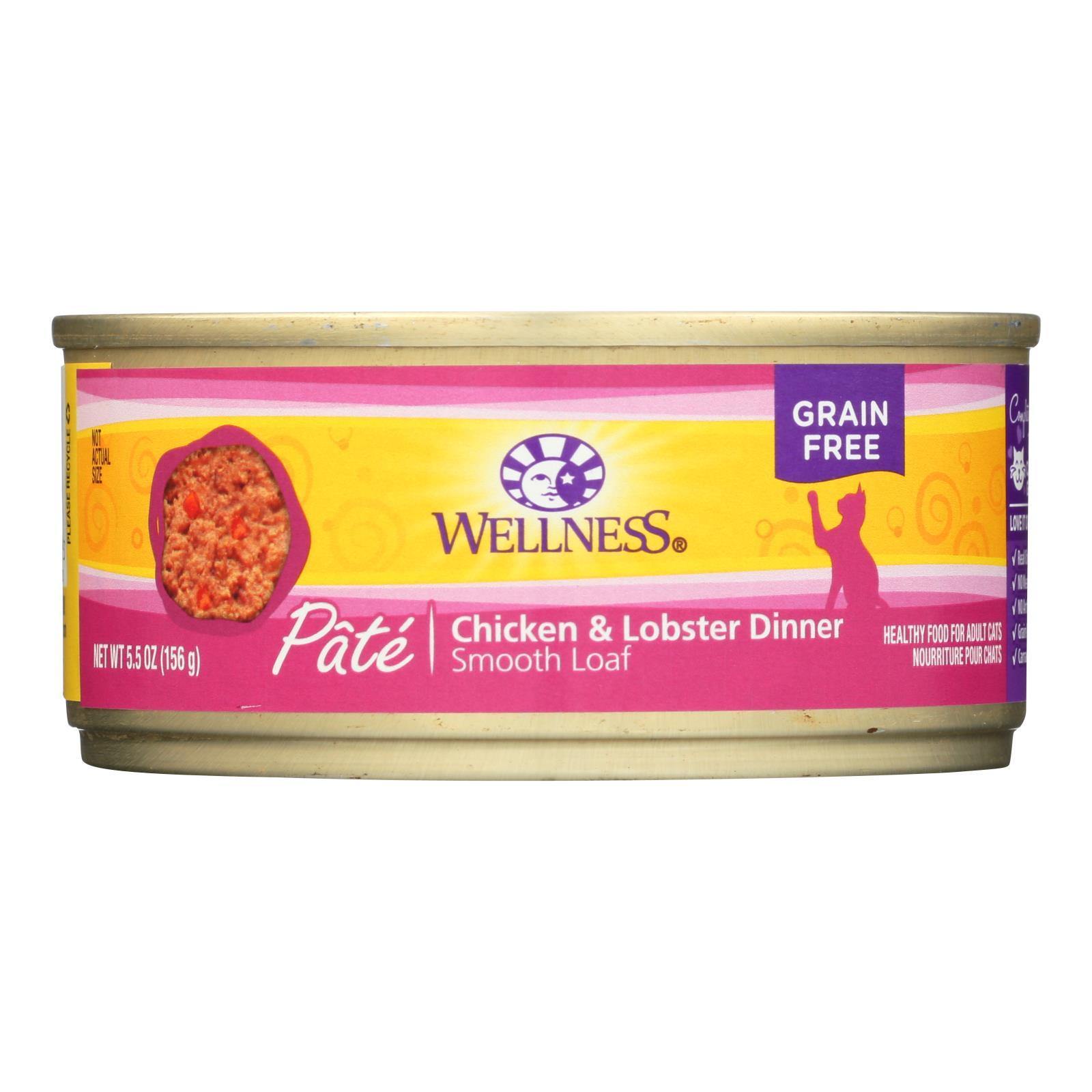 Wellness Canned Chicken Lobster Cat Food (24x5.5 Oz)