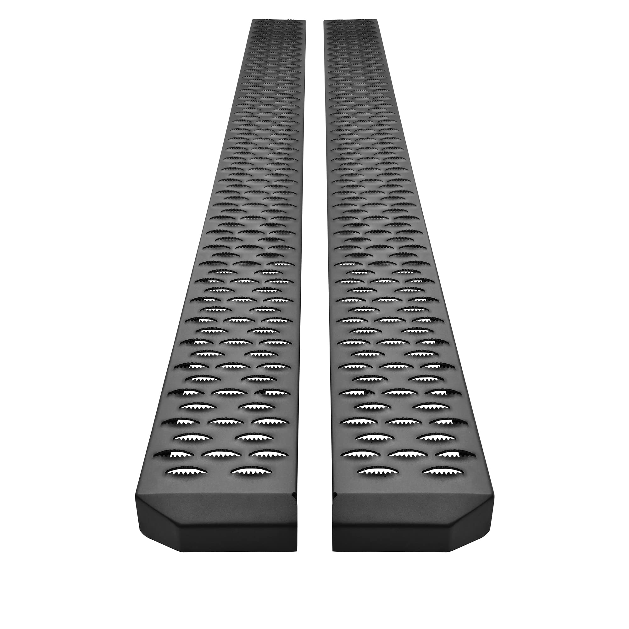 TEXTURED BLACK RUNNING BOARDS 83 INCHES TEXTURED BLACK GRATE STEPS RUNNING BOARD (BRKT SOLD SEP)