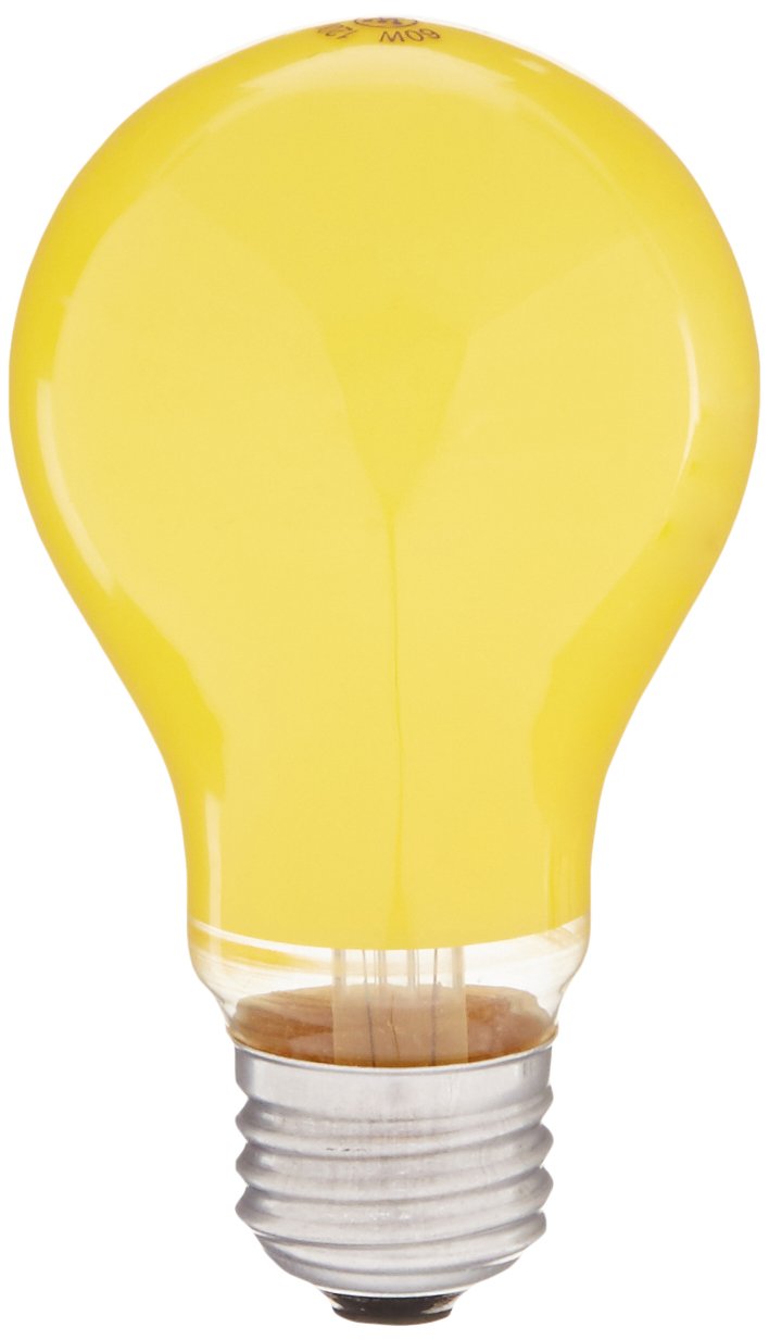 60W A19 Incandescent Bug Yellow E26 (Medium) Base, 120 Volt, Box, 2-Pack