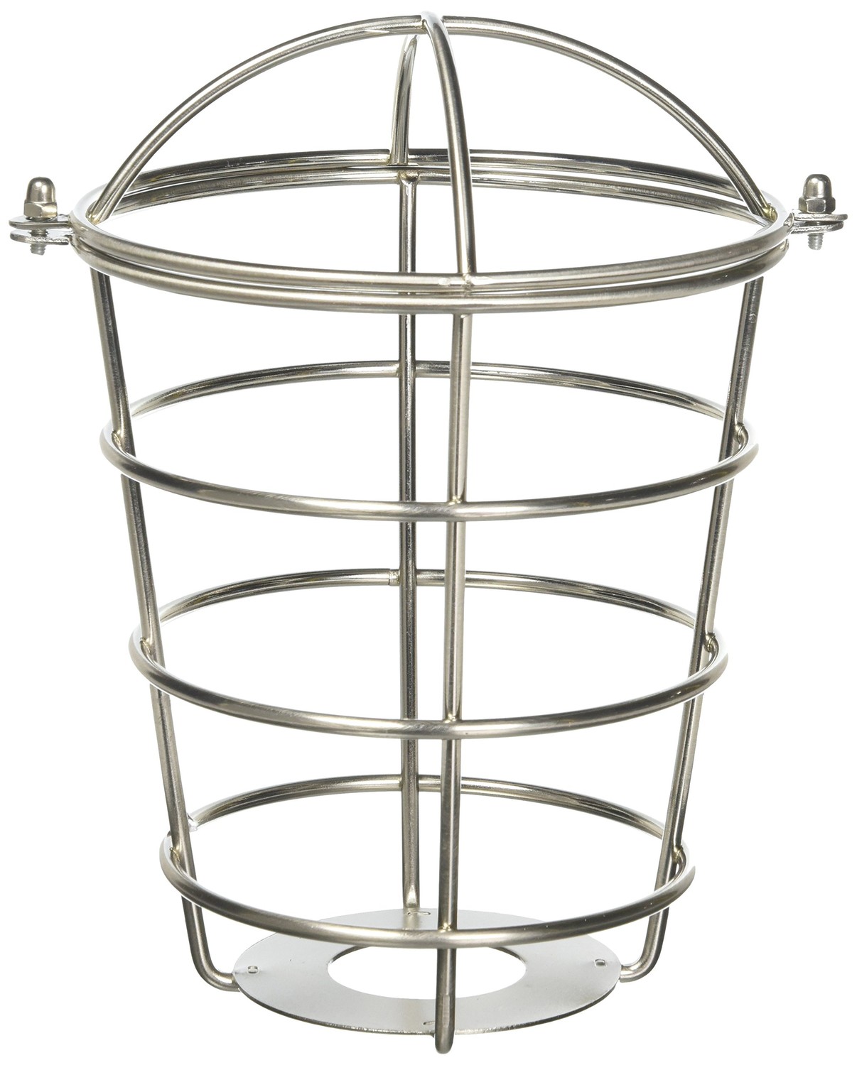 Brushed Nickel Finish Cage Shade with Closed Bottom