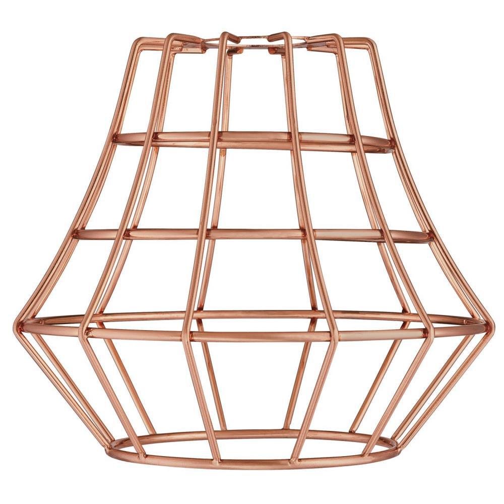 Brushed Copper Angled Bell Cage Shade