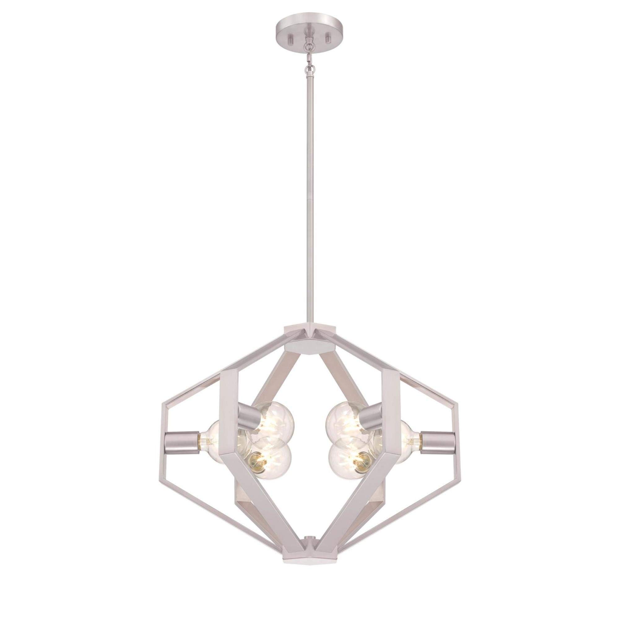 6 Light Chandelier Brushed Nickel Finish