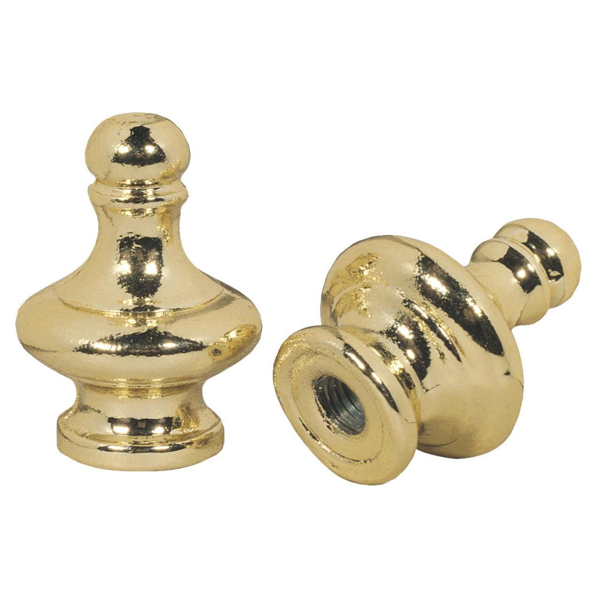 2 Lamp Finials Brass Finish