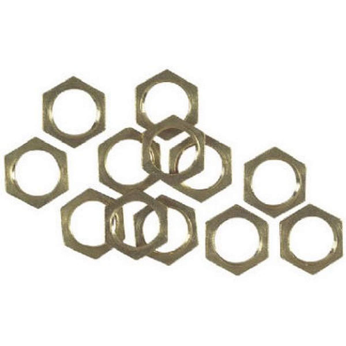 12 Hex Nuts Solid Brass