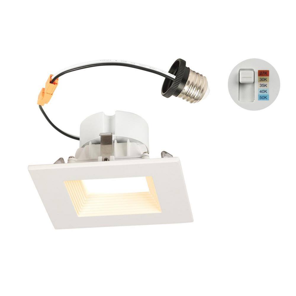 Westinghouse Lighting 11-Watt (65-Watt Equivalent) 4 in. Square Recessed LED Downlight with Color Temperature Selection, Dimmabl