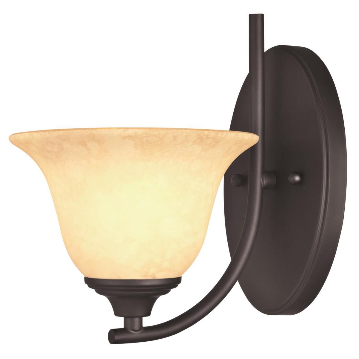 1 Light Wall Fixture Oil Rubbed Bronze Finish with Burnt Scavo Glass