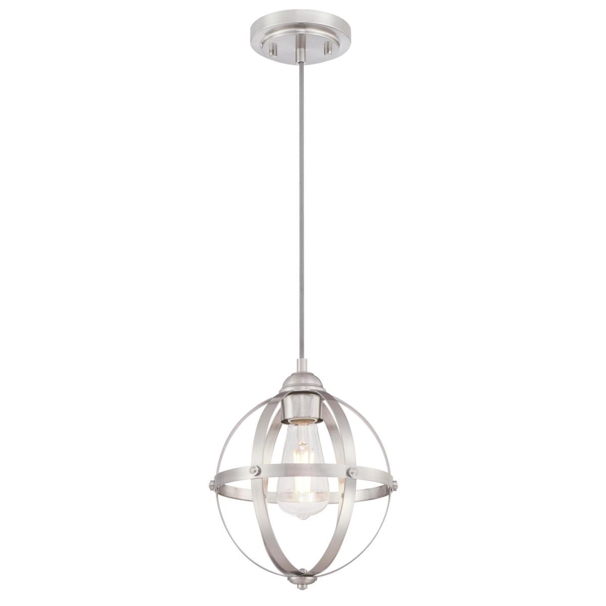 1 Light Mini Pendant Brushed Nickel Finish