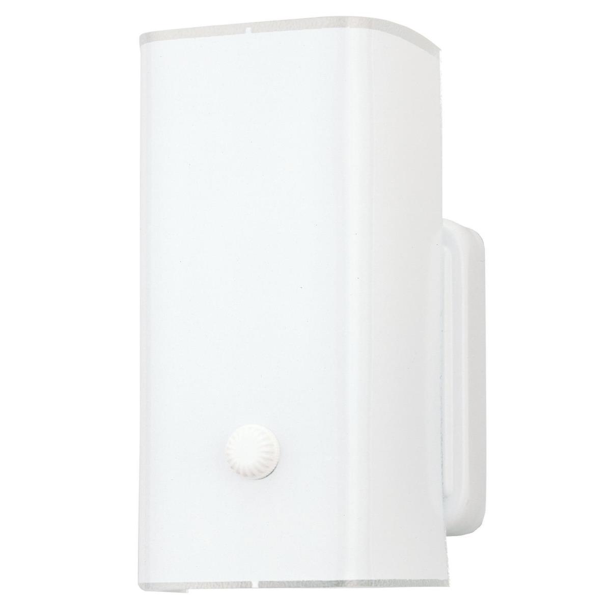 1 Light Wall White Finish Base with White Ceramic Glass