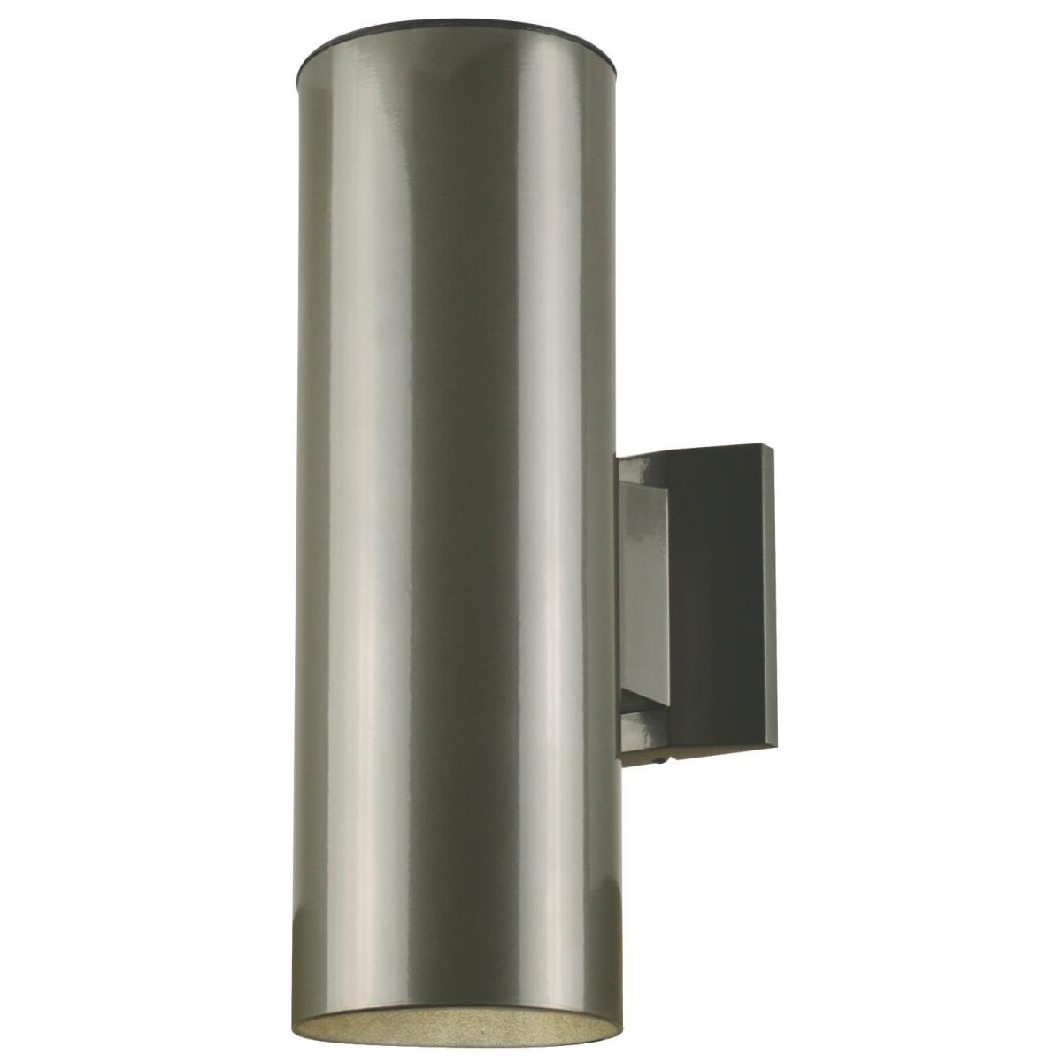 2 Light Up and Down Light Wall Fixture Polished Graphite Finish