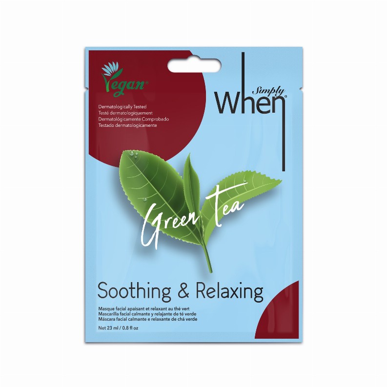 Vegan Green Tea Soothing & Relaxing Sheet Mask - Simply When