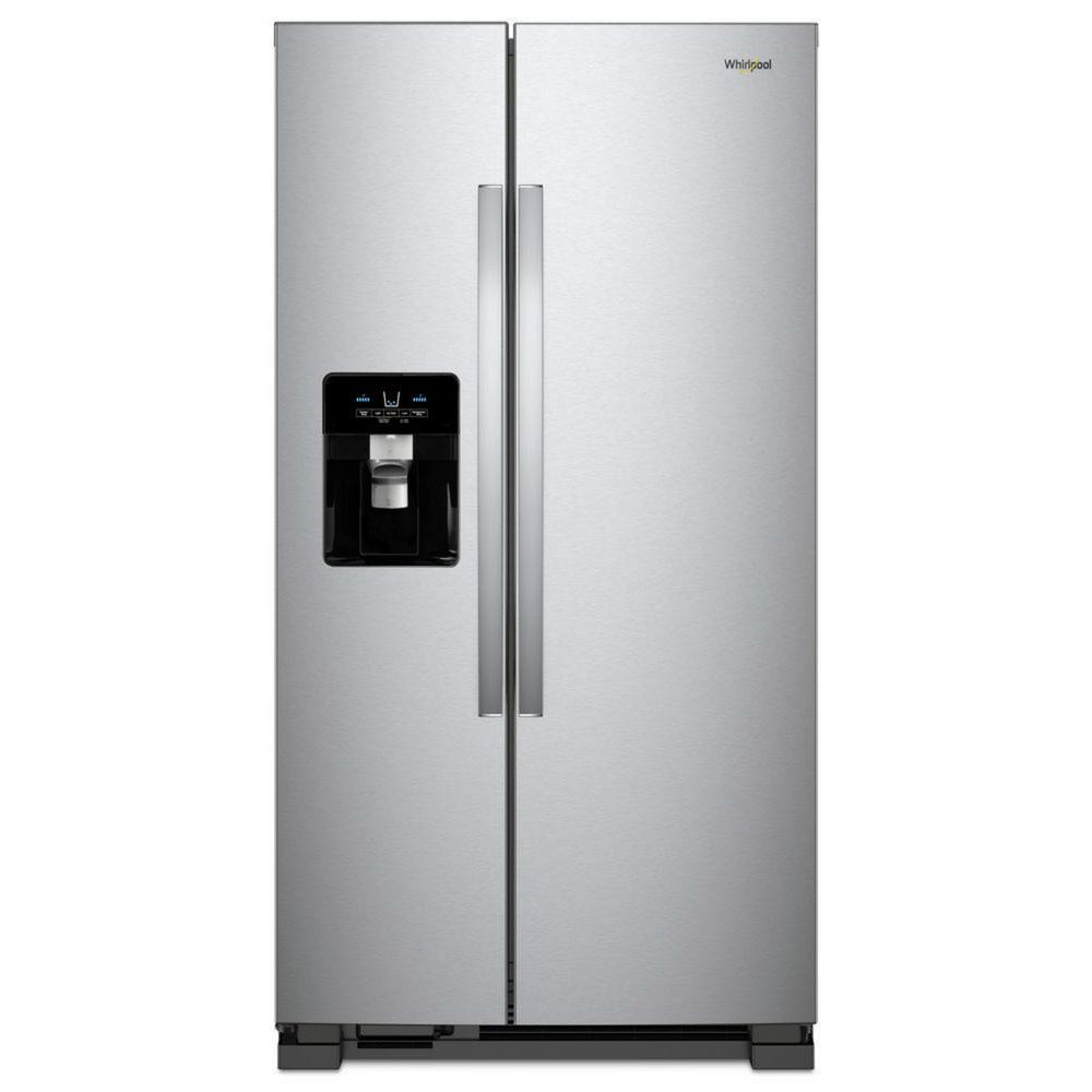 36In Wide Side-By-Side Refrigerator, 25 Cu Ft, Stainless