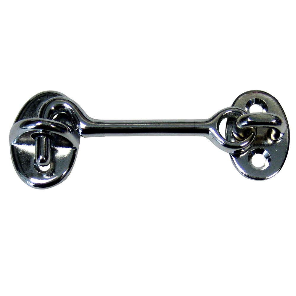 Pkgd Cp Brass Cabin Door Hook-3In