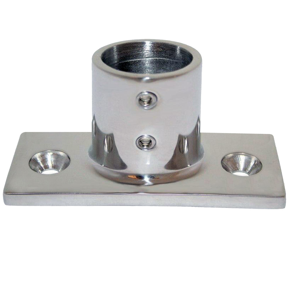 Whitecap 1" O.D. 90(o) 2-Hole Rectangle Base SS Rail Fitting