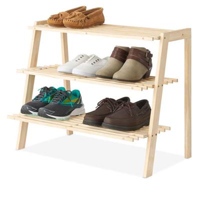 Wood Shoe Shelves Brown