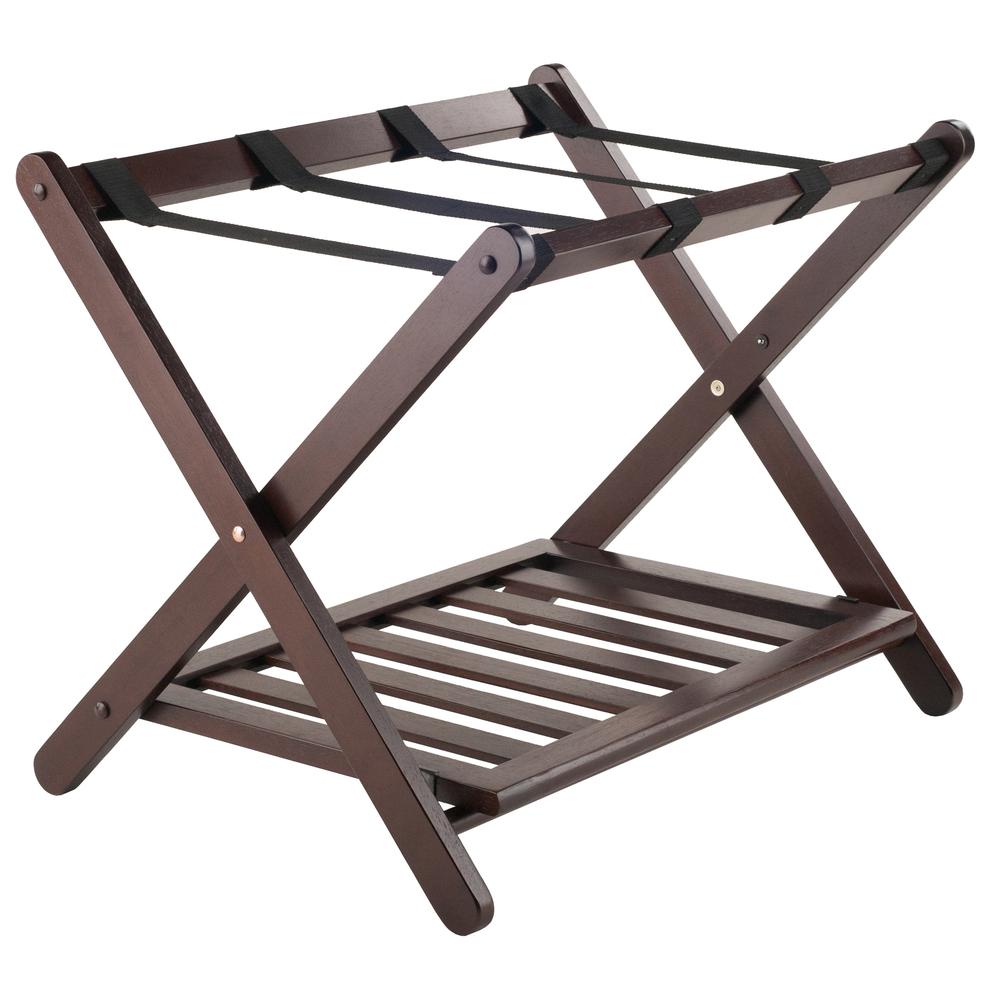 Remy Luggage Rack with Shelf in Cappuccino