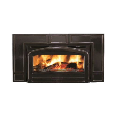 TI3TN -1 - TIMBERWOLF WOOD FIREPLACE INSERT, CAST IRON SURROUND AND DOOR, TRADITIONAL BROWN
