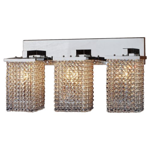 Prism Collection 3 Light Chrome Finish and Clear Crystal Wall Sconce Vanity Light 25" W x 10" H Extra Large