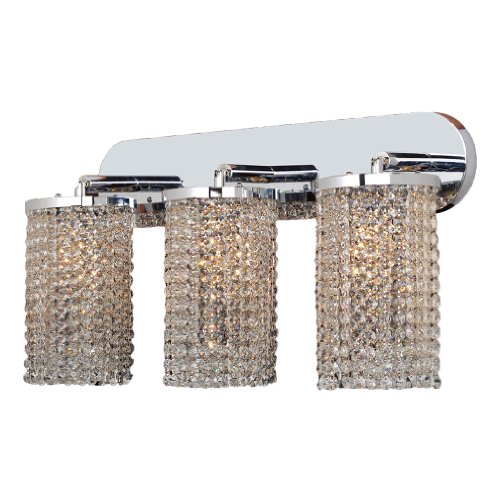 Prism Collection 3 Light Chrome Finish and Clear Crystal Wall Sconce Vanity Light 25" W x 10" H Extra Large