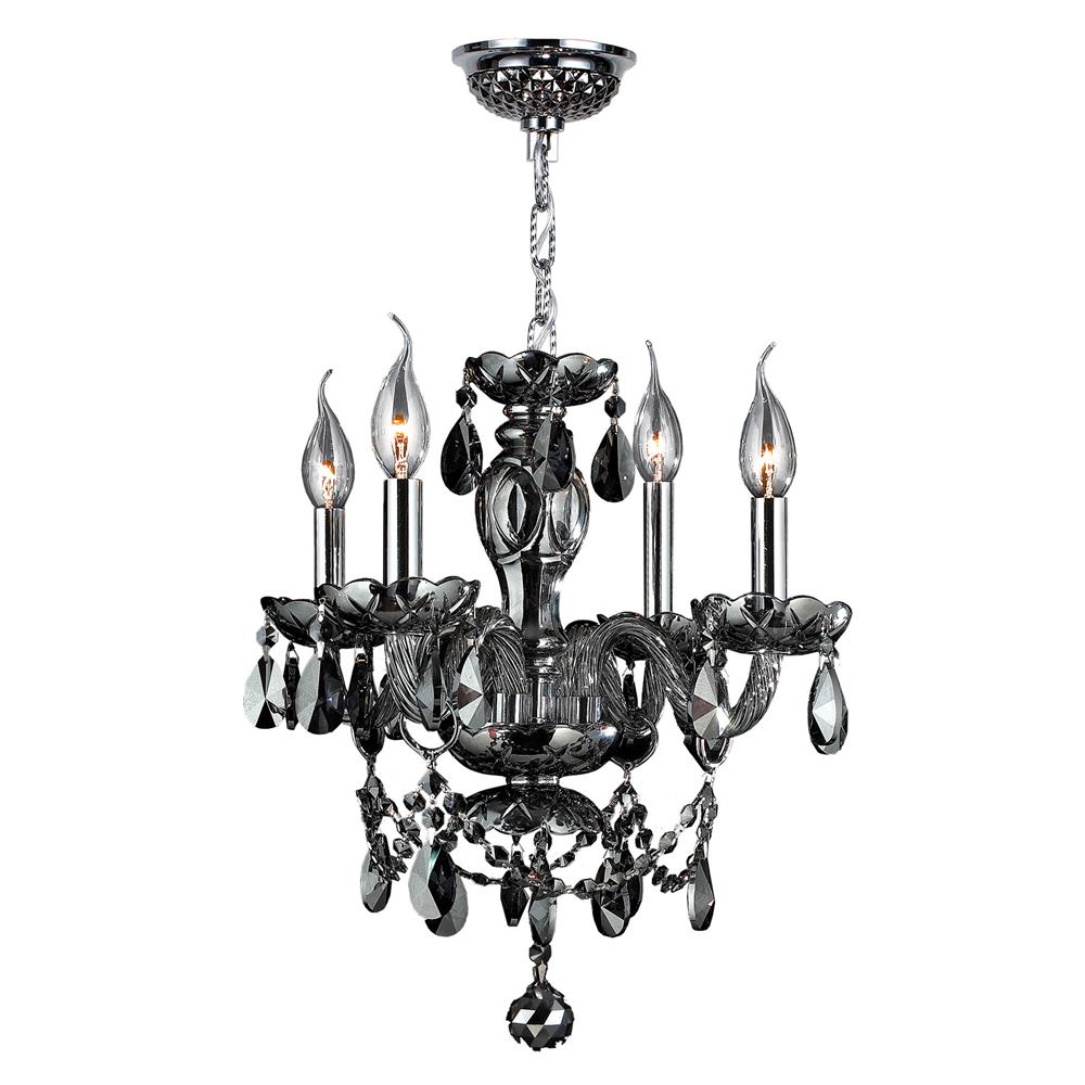 Provence Collection 4 Light Chrome Finish and Smoke Crystal Chandelier 17