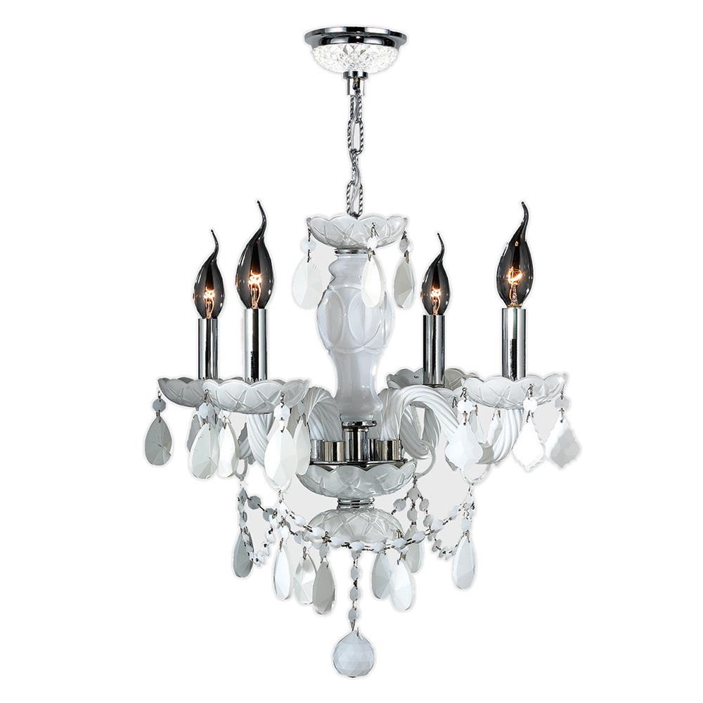 Provence Collection 4 Light Chrome Finish and White Crystal Chandelier 17