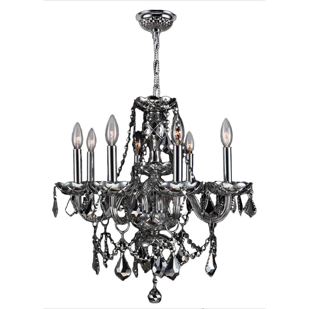 Provence Collection 8 Light Chrome Finish and Chrome Crystal Chandelier 20" D x 20" H Medium